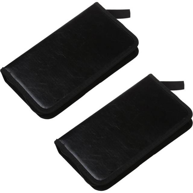 2X 80 VCD DVD CD FauX Leather Case Storage Holder Organizer Black