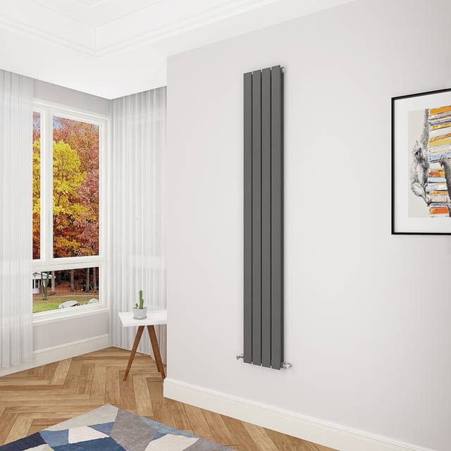 (1800x272mm Double) Vertical flat radiator anthracite all sizes
