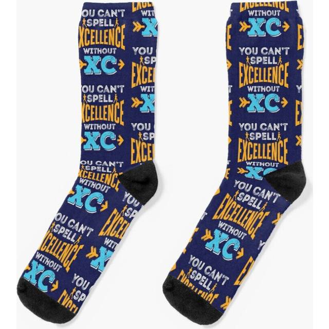 Dress Socks You Can't Spell Excellence Without XC Cross Country Running Novelty Fancy Crazy Pattern Crew Casual for Men Women