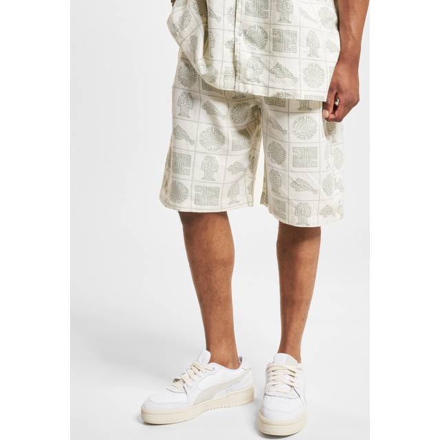 Denim Project Printed Linen Long Shorts objects print
