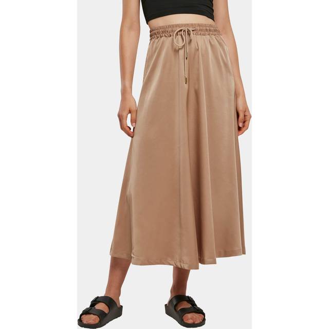 Satin midi skirt for women Urban Classics - Beige - XS