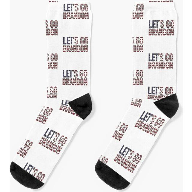 Dress Socks Lets Go Brandon American Flag Novelty Fancy Crazy Pattern Crew Casual for Men Women
