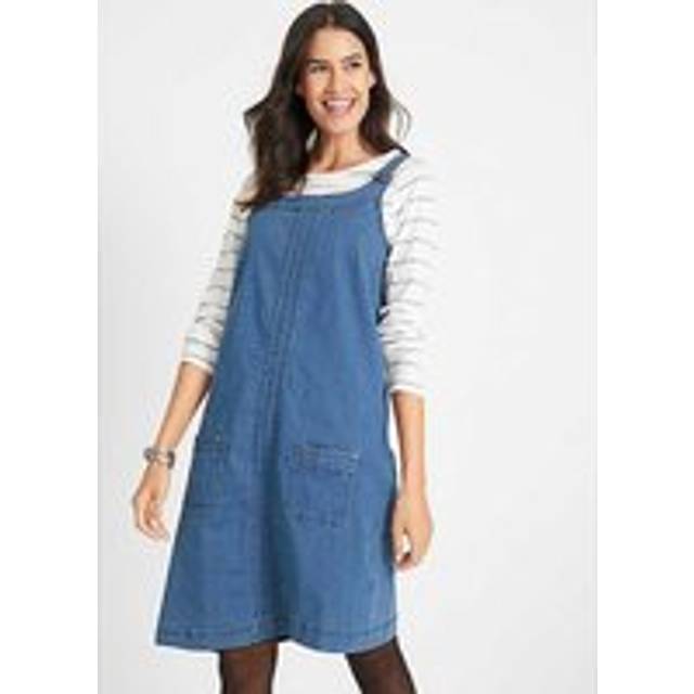 bonprix Denim Pinafore Dress - Blue Stone