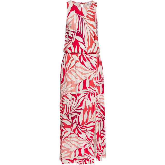 LASCANA Leaf Print Sleeveless Maxi Dress - Red Print