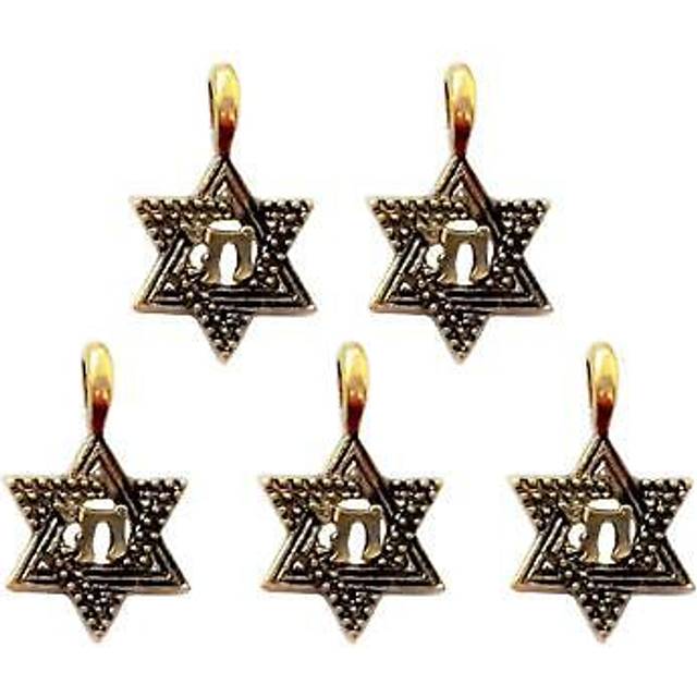 Pendant diy 5 chai star of david charm making jewish judaica holy jewelry