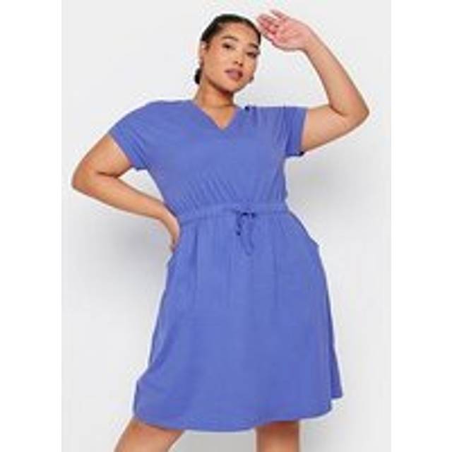 Yours Curve Purple Cotton Tshirt Dress, Women's Curve & Plus Size, Yours - Blue - 16