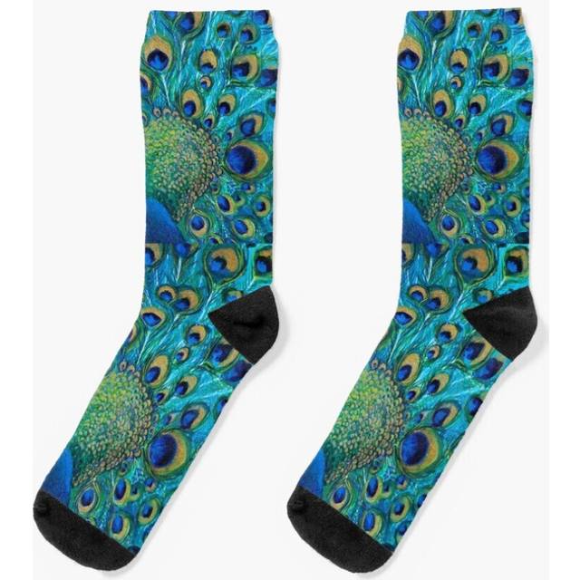 Dress Socks Peacock Full Glory 2 Novelty Fancy Crazy Pattern Crew Casual for Men Women