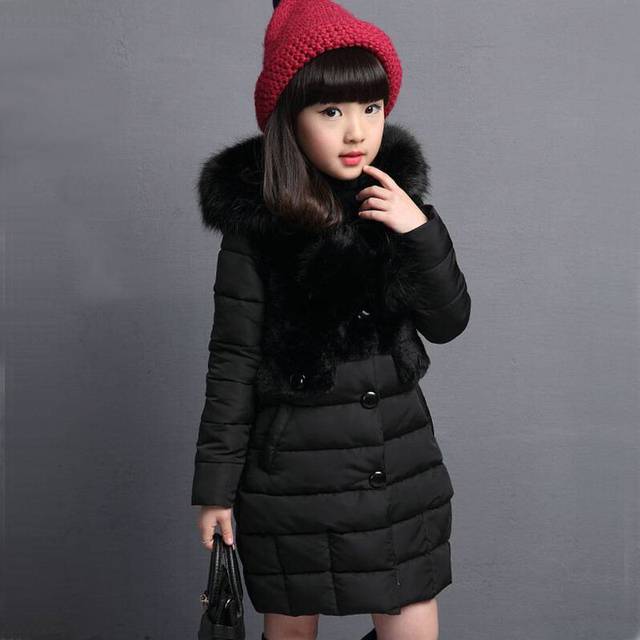 (Black, 4-5Years) Kids Girls Coat Padded Winter Hooded Warm Jackets