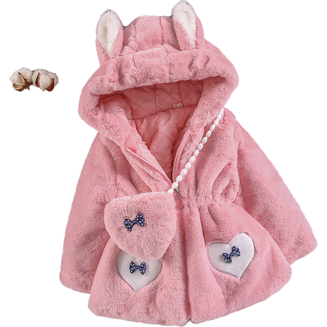(Pink, 2-3Years) Baby Kids Girls Furs Coats Padded Winter Jacket UK