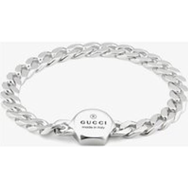 Gucci Trademark Silver Logo Curb Chain Bracelet YBA779173001019