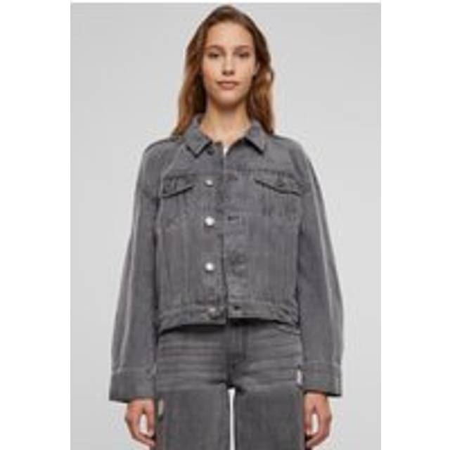 Urban Classics - Ladies 80‘s Oversized Denim New Grey Washed - Jeans Jacket - grey - XS - 100% Cotton,Denim