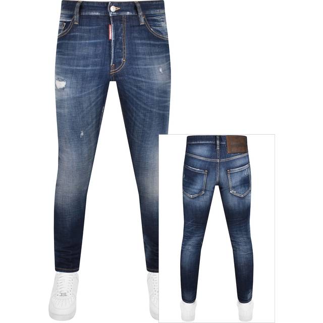 Blue Stretch Washed Slim Fit Jeans