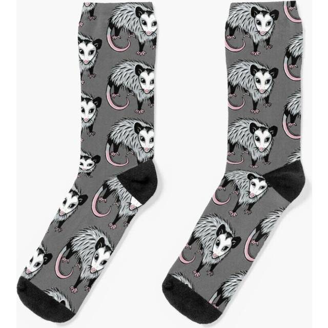 Dress Socks Baby Possum Linocut Digital Novelty Fancy Crazy Pattern Crew Casual for Men Women