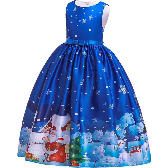 (Style 02, 4-5Years) Kids Girls Christmas Cartoon Print dress Party UK