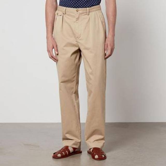 Polo Ralph Lauren Pleated Cotton-Twill Trousers - W38/L32 - Beige