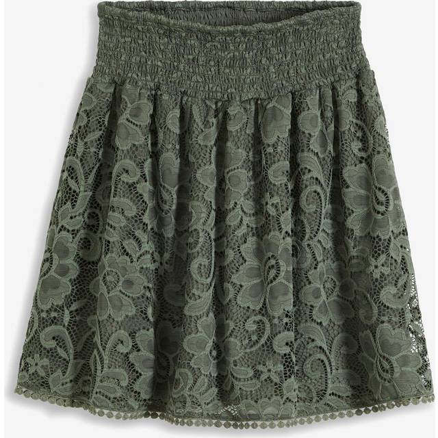 bonprix Lace Mini Skirt - Khaki