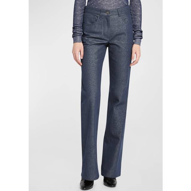 Bootleg Denim Jeans with Logo Embroidery - DENIM - 48 IT (12 US)