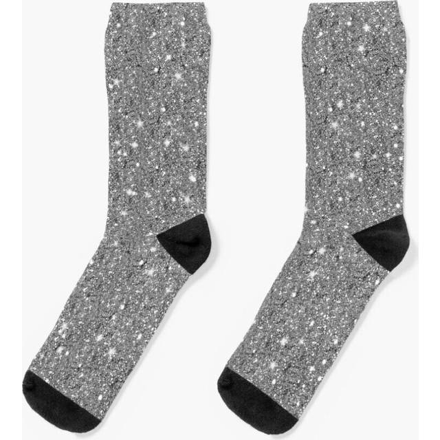 Dress Socks Black glitter! Novelty Fancy Crazy Pattern Crew Casual for Men Women