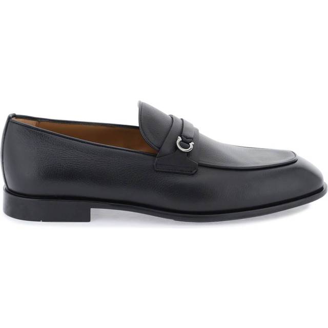 Ferragamo Men Moccasin with Gancini ornament Black Size 6.5