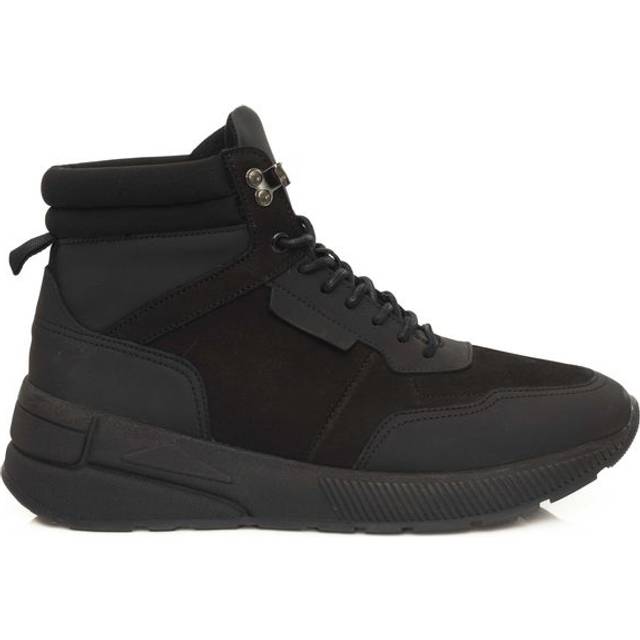 Cerruti 1881, Sneakers, male, Black, 7 UK, Black Leather High Top Sneaker