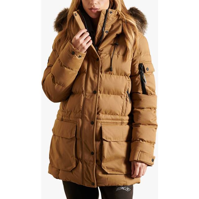 Women's parka Superdry Expedition en microfibre - Marron