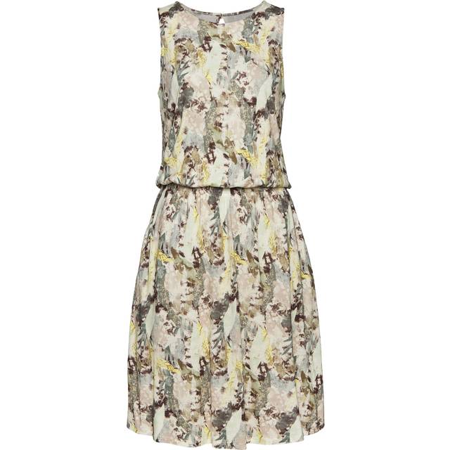 Vivance Printed Summer Smock Dress - Cream Print