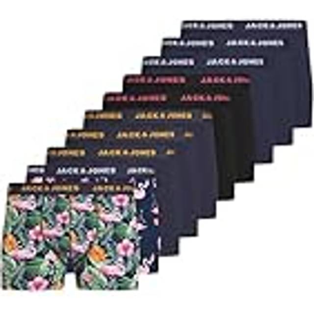 JACFLAMINGO Trunks 10-pack, Navy Blazer/pack: marinblå blazer – marinblå blazer – marinblå blazer – marinblå blazer – svart – marinblå blazer – marinblå, M