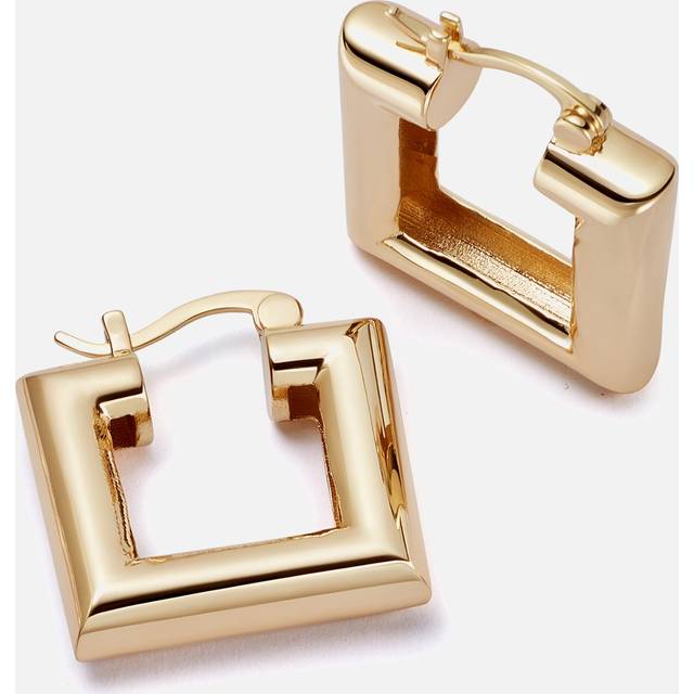 Daisy London X Polly Sayer Gold-Plated Chubby Square Earrings