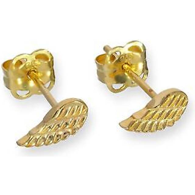 9ct gold angel wing stud earrings angels religion christianity catholic