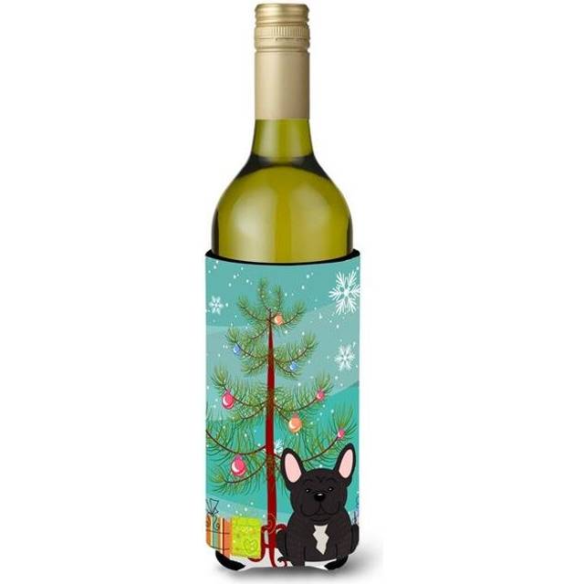 Merry Christmas Tree French Bulldog Brindle Wine Bottle Beverge Insulator Hugger