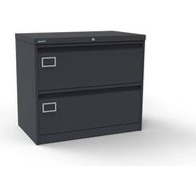 Silverline Kontrax 2 Drawer Foolscap Side Filing Cabinet - Graphite Grey