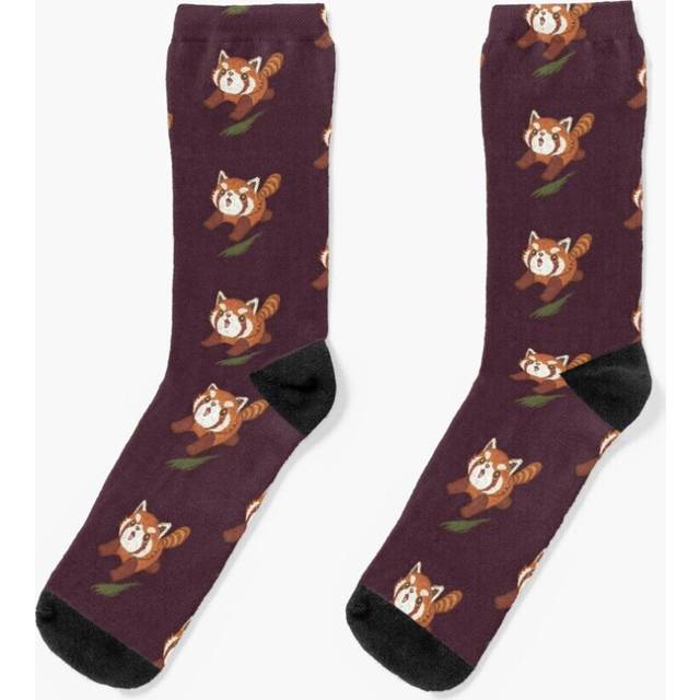 Dress Socks Red panda running Novelty Fancy Crazy Pattern Crew Casual for Men Women