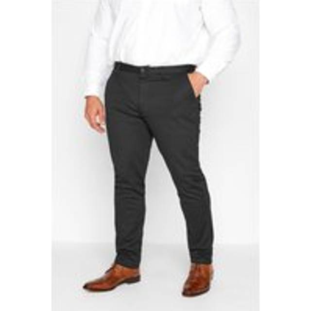Inside Leg Size 30", Waist Size 52 Mens Badrhino Big & Tall Black Stretch Trousers Big & Tall - 30" 52