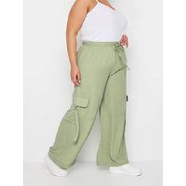 Yours Curve Sage Green Twill Cargo Trousers, Women's Curve & Plus Size, Yours - 22-24