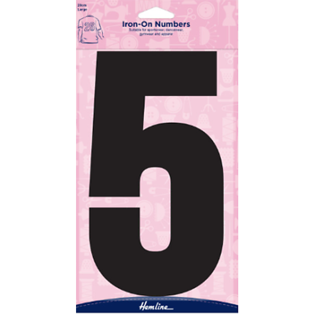 Hemline Number Patch Motif Black Number 5