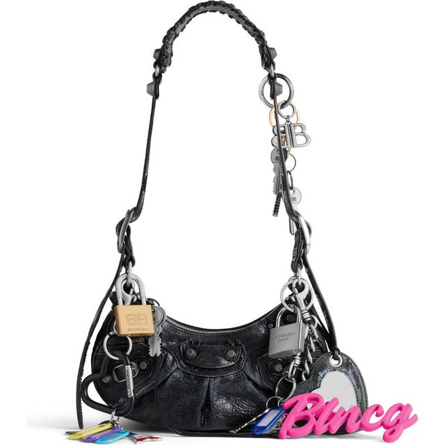 Balenciaga Le Cagole XS Shoulder Bag Used Effect With Charms - Black - Women's - Lambskin