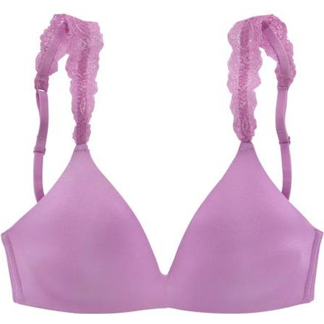 LASCANA Non Wired Push Up Lace Bra - Natural