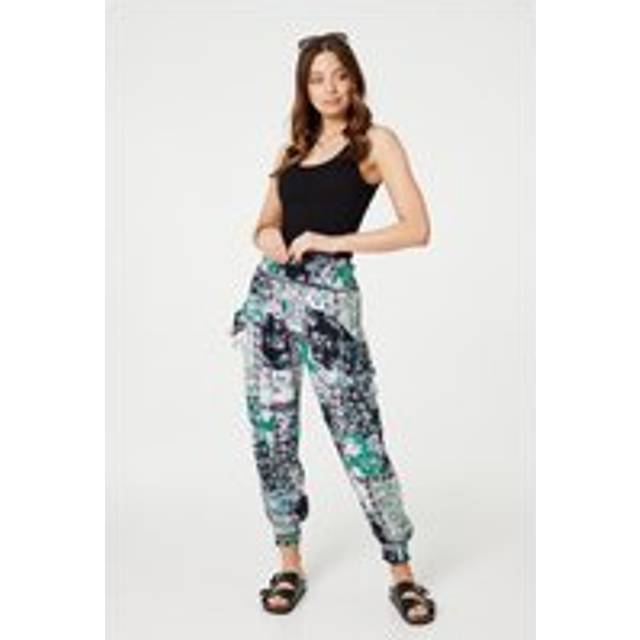 Izabel London Multi White Patchwork Tassel High Waist Harem Pants - White Multi