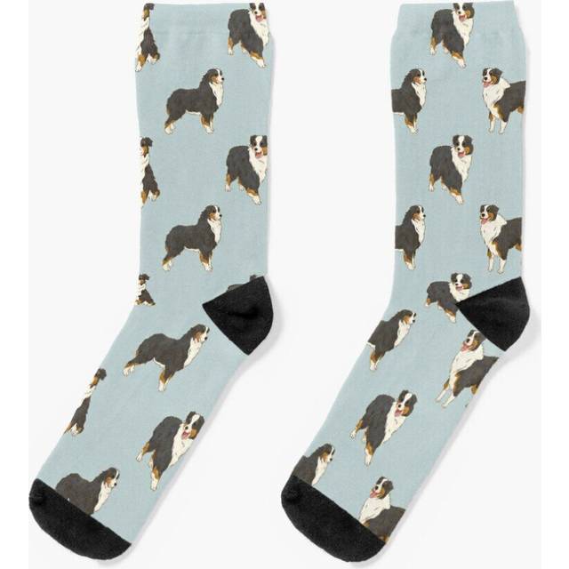 Dress Socks Black Tri Australian Shepherd Aussie Dog Novelty Fancy Crazy Pattern Crew Casual for Men Women