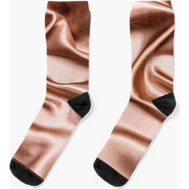 Dress Socks Rose Gold Silk Print Novelty Fancy Crazy Pattern Crew Casual for Men Women