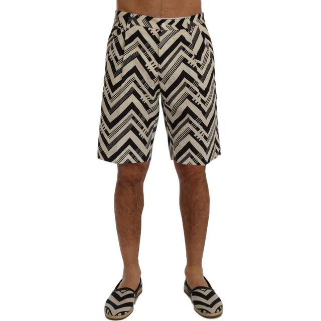 Dolce & Gabbana, Shorts, Herr, S, Bomull, Randig bomullslinne shorts - multicolor (S)