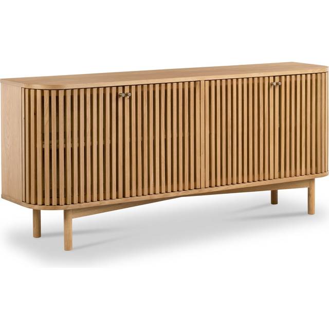 Shorwell Oak Slatted Large 4 Door Sideboard Cabinet | Roseland