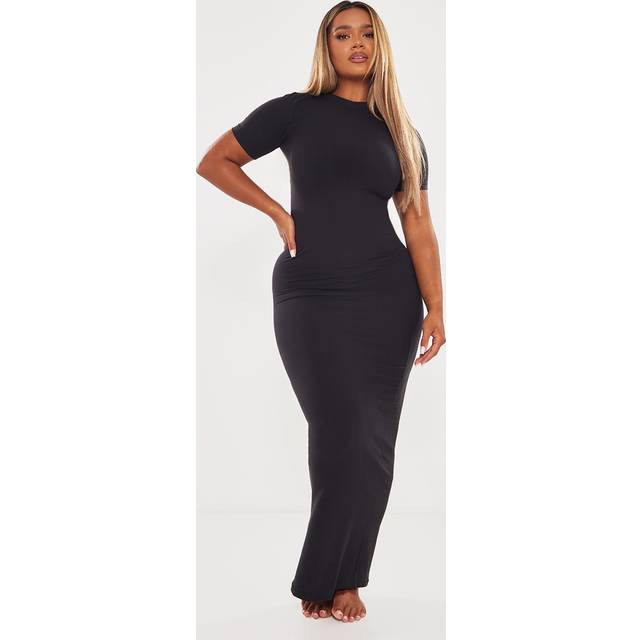 Shape Black Sculpted Short Sleeve Maxi Dress, Black - L