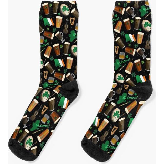Dress Socks Irish Pub Novelty Fancy Crazy Pattern Crew Casual for Men Women
