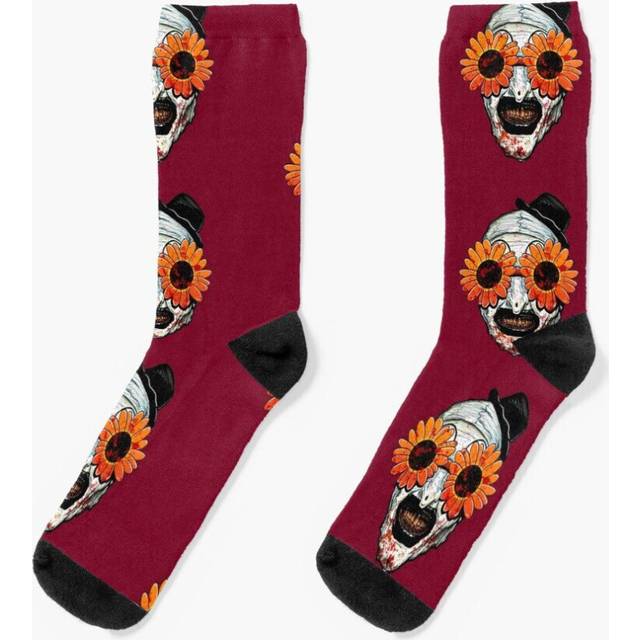 Dress Socks Art The Clown Terrifier 2 Sunflower Sunglasses Novelty Fancy Crazy Pattern Crew Casual for Men Women