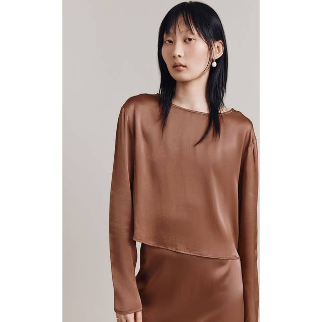 Ghost Evelyn Cropped Satin Top
