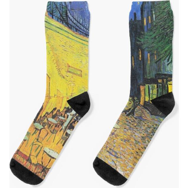 Dress Socks CafÃ© Terrace at Night by Vincent van Gogh Novelty Fancy Crazy Pattern Crew Casual for Men Women