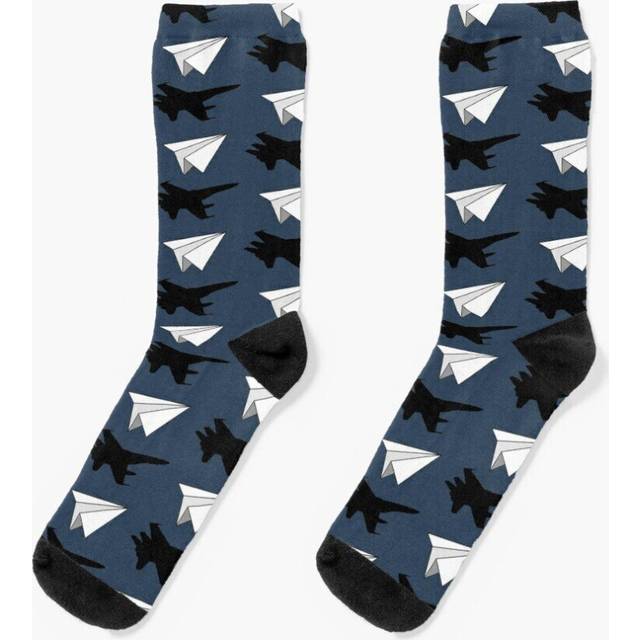 Dress Socks Aeronautical Engineer Paper Airplane Novelty Fancy Crazy Pattern Crew Casual for Men Women