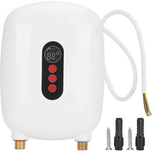 (White) 6500W Electric Instant Tankless Water Heater LCD