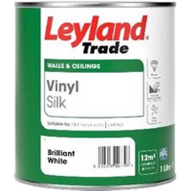 Leyland - Trade Vinyl Silk Emulsion Paint - Brilliant White - 1L - Brilliant White